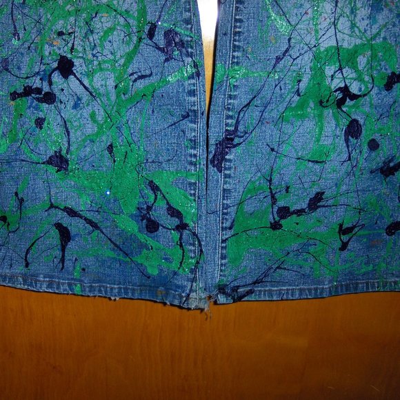 Zana Di Womens Blue Jeans 24 Hand Painted - Picture 4 of 13